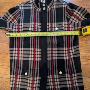Anne Klein Black and Red Plaid Womens'Jacket